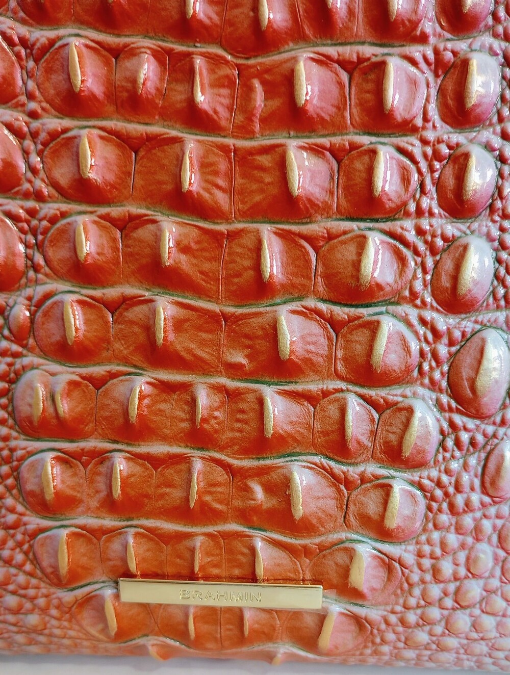 NWT Brahmin Hillary, Flirty Ombre Melbourne Crocodile Embossed Leather Crossbody - Picture 7 of 13